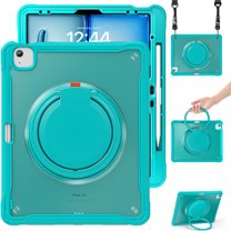 XYX For iPad Air 13 inch Case (2025 M3/2024 M2), 360 Rotating Hand Grip, Shoulder Strap, Heavy Duty Drop Protection, Blue