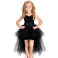 thumbnail image 2 of Vestido de tul con tutú negro para niñas, escote en V, cola, para fiesta de cumpleaños de noche, para niñas, vestido de baile para niñas, disfraz de Halloween, 1-14 años, 2 of 5