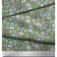 thumbnail image 3 of Soimoi Rayon Fabric Floral,Owl & Cow Cartoon Fabric Prints by Yard 56 Inch Wide, 3 of 3