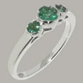 thumbnail image 2 of LBG British Made 9k White Gold Natural Emerald Womens Anniversary Ring - 33 size options - Size 7.75, 2 of 7