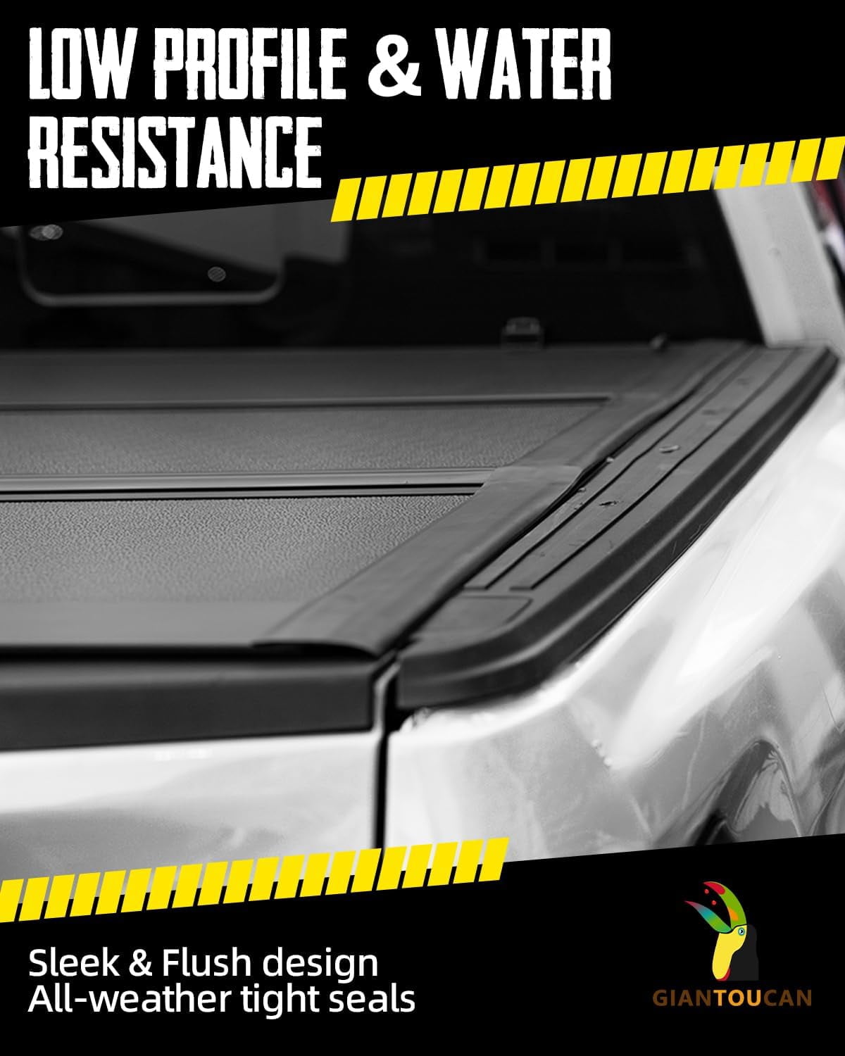 Hard Tri Fold Low-pro Tonneau Cover compitable with 2022-2026 Tundra 5.5ft Bed with Deck Rail System