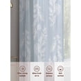 thumbnail image 6 of Light Blue Botanical Sheer Curtains 54 Inch Length 2 Panels Set Window Treatments, Pastoral Elegant Spring Floral Rod Pocket Semi Curtains for Living Room/Bedroom/Kitchen Décor, 104"W x 54"L, 6 of 7