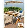thumbnail image 5 of Outdoor Tablecloth with Umbrella Hole for Patio/Picnic/Party/Camping, Yellow Sunflowers Yak Waterproof Table Cloth Rectangle Table Cover Washable, Black White Checkered Rustic Buffalo (52"x 70"), 5 of 8