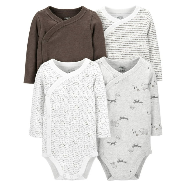 Body Simple Joys by Carter's Side Snap para 0-3 meses (paquete de 4 unidades)