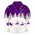 thumbnail image 4 of FAOWME Men's Christmas Sweater With Pocket Long Sleeve Half Zip Reindeer Print Knitted Fashion Casual Warm Pullover Top For Autumn Winter Daily Wear Purple Xxl, 4 of 4