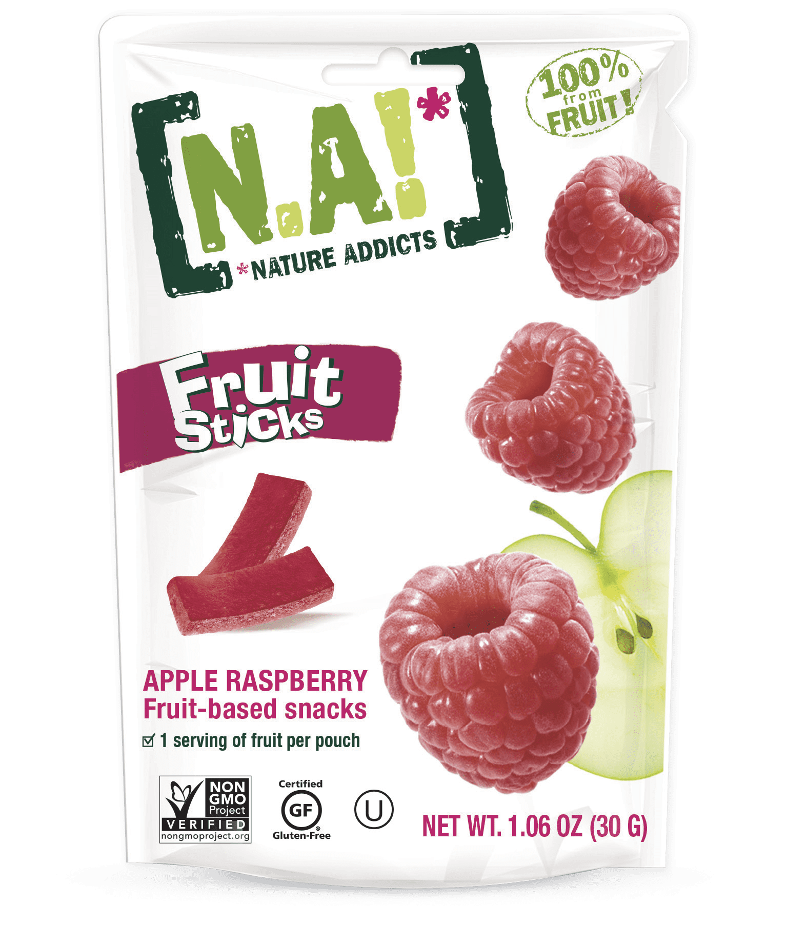 Nature Addicts Fruit Sticks Apple Raspberry 1.06 oz 10 Pack Walmart