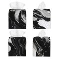 thumbnail image 2 of Balery Fluid Black White Paint Swirls Porta Pañuelos de Cuero con Estampado – Funda Moderna Cuadrada para Caja de Pañuelos, Dispensador 5x5x5'', 2 of 7