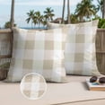 thumbnail image 3 of Beige Plaid Outdoor Pillow Covers 26x26 Set of 2,Waterproof Patio Throw Pillowcase Protectors,Spring Summer Farmhouse Buffalo Checkered Decorative Pillow Shams Cushion Covers for Seat Bed Couch Sofa, 3 of 8