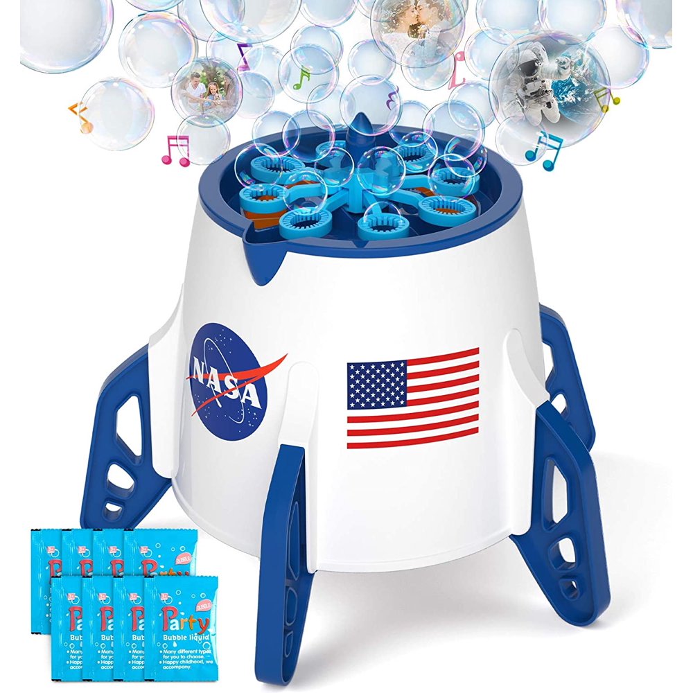 Bubble Machine, Space Rocket Bubble Machine for Toddlers, Kids, 3000