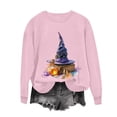 thumbnail image 3 of Women's Magic Potion Witch Hat Sweatshirts Halloween Graphic Pullover Tops Casual Crewneck Long Sleeve Shirts Comfy Fall Clothes Novelty Holiday Apparel, 3 of 6