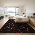 thumbnail image 3 of ODIKA Optical Molten Border Motif Intersecting Glowing Hallway Illusion for Master Suite, California King, Under Bed, Foldable Easy Care, 3 of 7