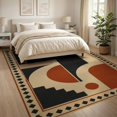 thumbnail image 3 of ODIKA 8'x10' Washable Area Rug Black Rust and Geometric Design Bold Abstract Shapes with Diamond Border for Living Room, Under Sectional, Family , Durable, Non-Slip, 3 of 7