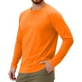 thumbnail image 3 of WTOBBY Men's Solid Color Raglan Long Sleeve Sports Top with Athletic Fit for Casual Workouts and Outdoor Activities Breathable Performance Shirt ,Orange XL, 3 of 6