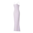 thumbnail image 4 of ZAXARRA Robe d'Été pour Femmes, Robe Moulante à Col Carré, Sangle Spaghetti de Couleur Unie pour Club de Fête, 4 of 9