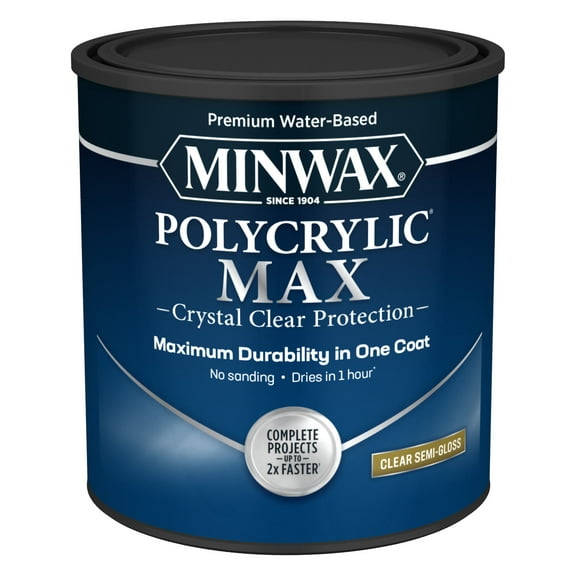Minwax Polycrylic Max, Semi-Gloss, Clear, 1 Quart