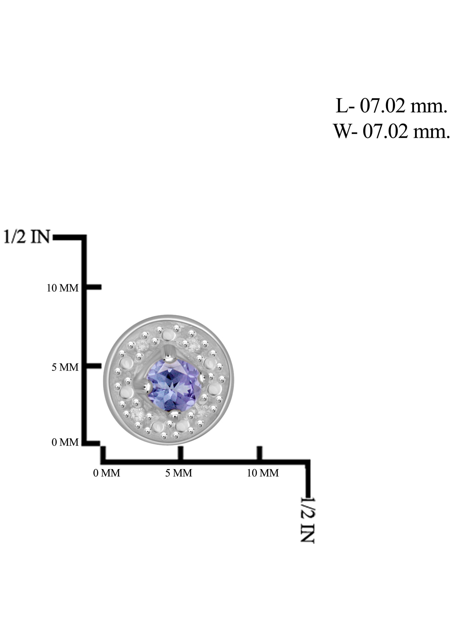 JewelersClub 0.20 CTW Tanzanite Stud Earrings – Sterling Silver (.925)| Hypoallergenic Studs for Women - Round Cut Set with Push Backs