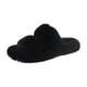 thumbnail image 2 of Pantuflas de felpa para mujer, peludas, antideslizantes, cálidas, transpirables, para casa, sin cordones, con dos bandas, toboganes abiertos, zapatos , negro, 36 Yinane Pantuflas de felpa, 2 of 8