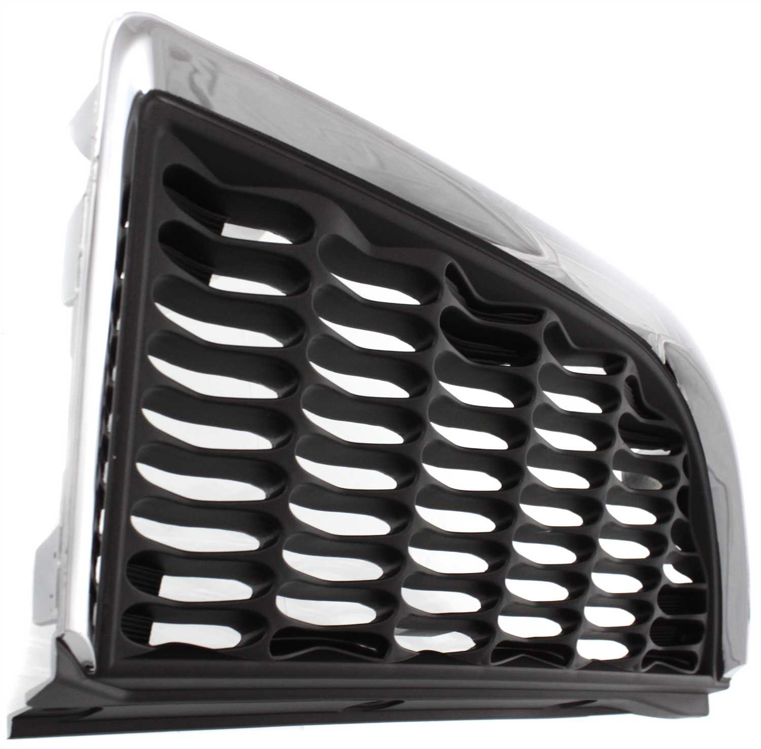 Grille Assembly Compatible With 2004-2006 Mitsubishi Galant Right Passenger Chrome Shell with Painted Silver Gray Insert
