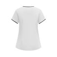 thumbnail image 6 of Pxxlle Womens Scrub Sets with 5 Pocket Plus Size Short Sleeve V Neck Tops and Elastic Waistband Pants Plain Color Nurse Uniform White S, 6 of 10