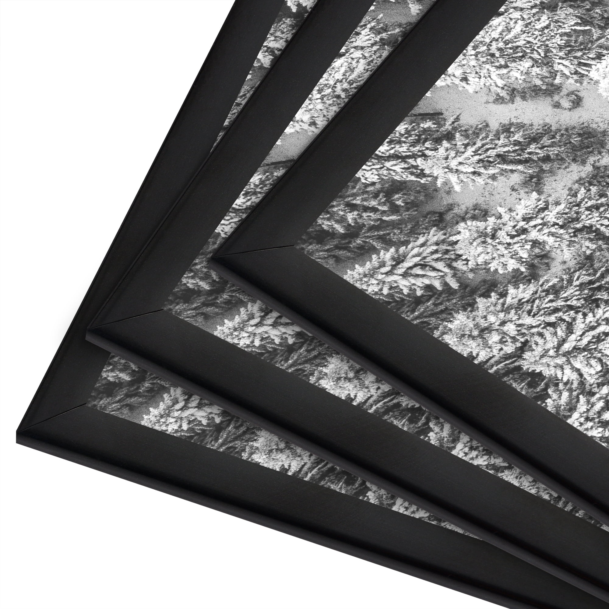 Americanflat 20x30 Poster Frame 3 Pack Polished Front Cover Slide Photo Buildable Molding Fusion Wall - Black