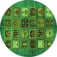 thumbnail image 1 of Ahgly Company Indoor Round Abstract Green Modern Area Rugs, 6' Round, 1 of 4