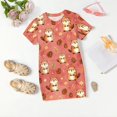 thumbnail image 5 of Grblisyd Girls Dress Summer Cute Animal Print A Line Short Sleeve Crew Neck T-Shirt Dress for Kids Casual 3-12 Y, 5 of 6