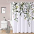 thumbnail image 2 of Cortina de Ducha JINMJMXG Floral Impermeable 180 x 180 cm Verde, 2 of 5