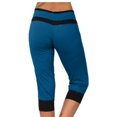 thumbnail image 4 of Stamzod Womens Leggings Fashion Patchwork Summer High Waisted Plus Size Leggings Casual Slim Fitting Yoga Gym Capri Leggings for Women Dark Blue XXXXL, 4 of 7