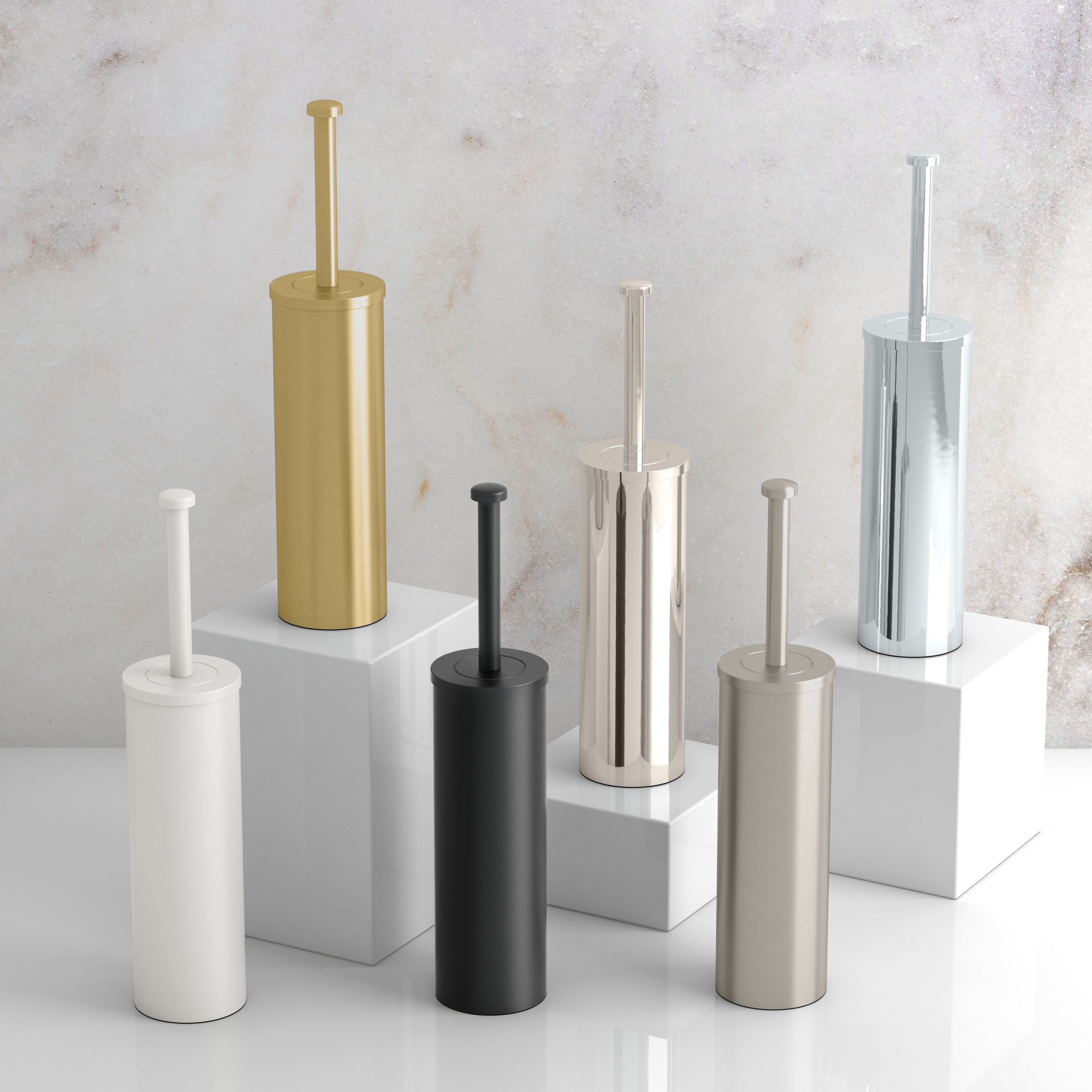 Gatco Latitude II Slender Toilet Brush Holder, Chrome