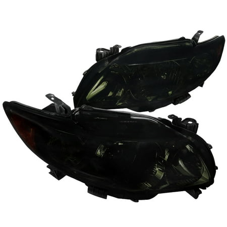 Toyota Corolla Diamond - Spec-D Tuning For 2009-2010 Toyota Corolla Diamond Head Lamps Headlights Smoke Lens 2009 2010 (Left+Right)