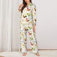 thumbnail image 2 of Pofeuu Chickens A Print Womens Pajamas Set Long Sleeve Sleepwear Button Down Nightwear Soft Pj Lounge Sets Button Down Pajamas Women-XX-Large, 2 of 7