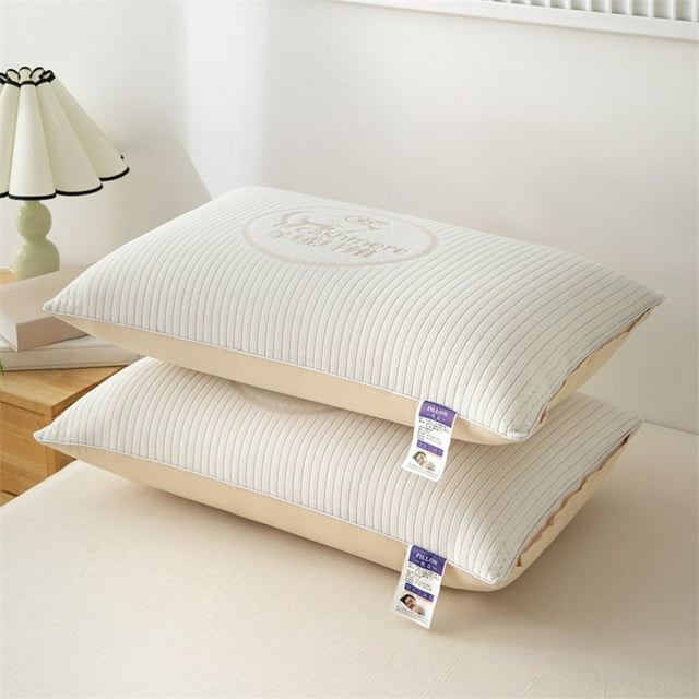 Almohada ergonómica de soporte cervical para el cuello | Diseño de espuma contorneada para la alineación de la columna vertebral | Funda de punto transpirable, blanca, 29x19in | Alivia la presión