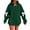 Army Green, variant on Ashirexll Womens Hooded Pullover Zip Up Hoodie Women Bow Detail Loose Long Sleeve Off Shoulder Casual Winter Tops