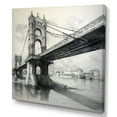 thumbnail image 2 of Designart "Structural Sketch Of Bridges I" Bridges Wall Art Living Room, 2 of 7