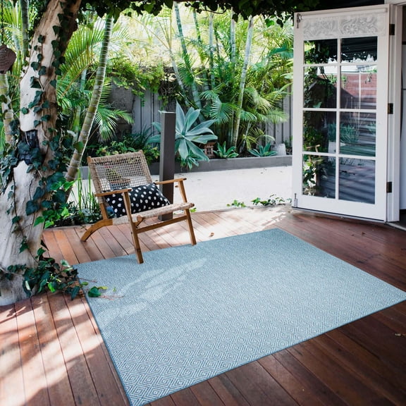 ECARPET Tapis d'Extérieur pour Patio, Terrasse, Jardin, Camping, Imperméable, Collection Veranda Diamond