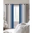 thumbnail image 3 of Lake Blue Grey White Blackout Curtains 84 Inches Long for Bedroom, Farmhouse Ombre Color Modern Thermal Insulated Room Darkening Black Out Window Curtain Panels Grommet Drapes for Living Room, 3 of 8