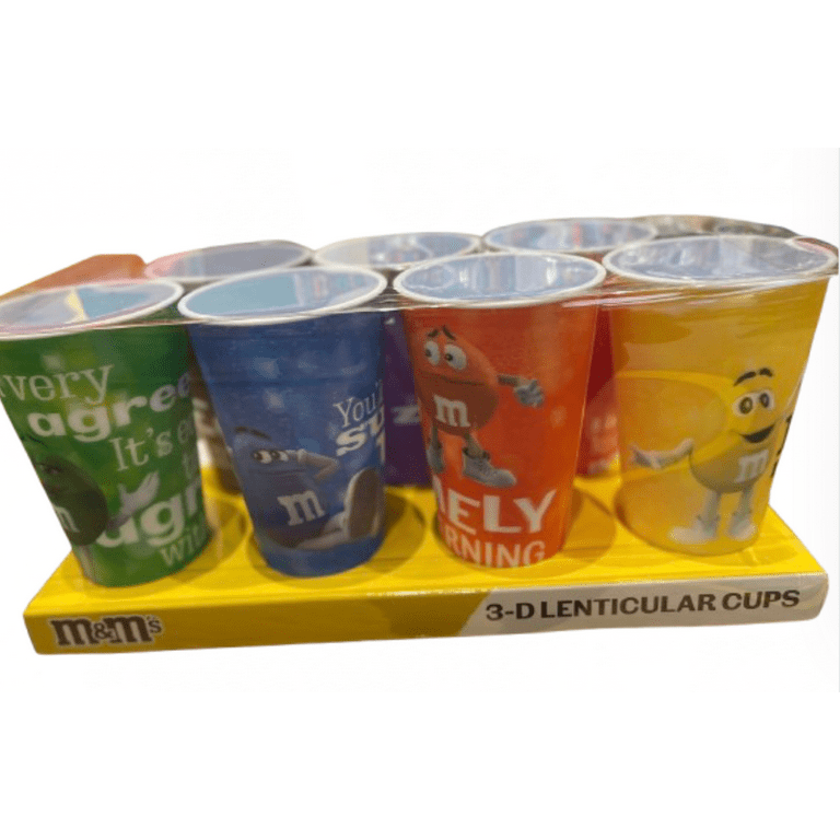 M&M's World Characters Lenticular Cups Tumbler Set of 7 New with
