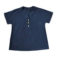 thumbnail image 4 of vigerkar Womens Summer Tops Spring Short Sleeve V Neck True Classic T Shirt Casual Cute Fashion Beach Vacation Clothes 2026 (Blue, S), 4 of 5