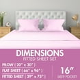 thumbnail image 4 of HOMES PERCEPTION 100% Cotton Jersey Knit Sheets Twin, 3pcs Jersey Knit Sheets, 16” Deep Pocket, Jersey Pillowcase & Flat Sheet Twin, Pink, 4 of 7