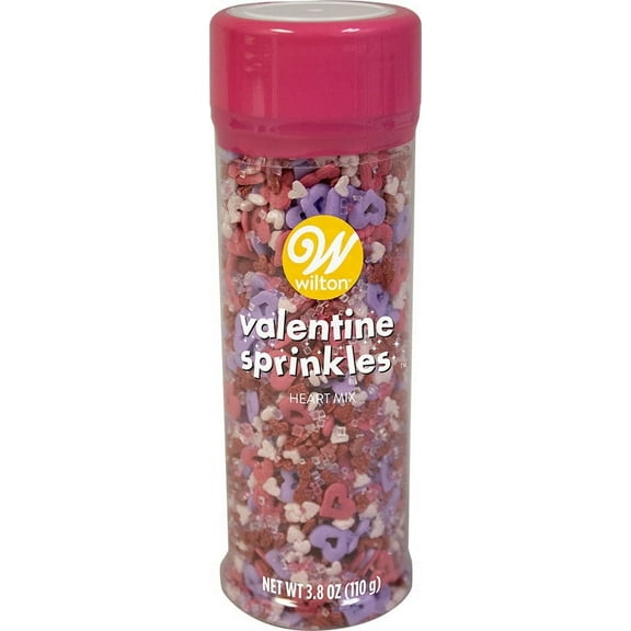 Wilton Tall Bottle Sprinkles Mix, Open Heart - 4oz