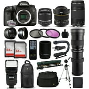 Canon EOS 7D Mark 2 DSLR Digital Camera + 18-55mm IS II + 6.5mm Fisheye + 55-250 IS STM + 420-1600mm Lens + Filters + 128GB Memory + i-TTL Autofocus Flash + Backpack + Case + 70" Tripod + 67" Monopod