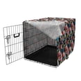 thumbnail image 3 of Animal Dog Crate Cover, Colorful Exotic Birds Cockatoo Flamingo Macaw Parrot Toucan Tropic Wildlife Art, Easy to Use Pet Kennel Cover for Medium Large Dogs, 35" x 23" x 27", Multicolor, by Ambesonne, 3 of 6