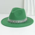 thumbnail image 2 of GPOECD Stylish Western Cowboy Hat with Rhinestone Embellishments for Country Dance Parties and Events Green,One Size, 2 of 3