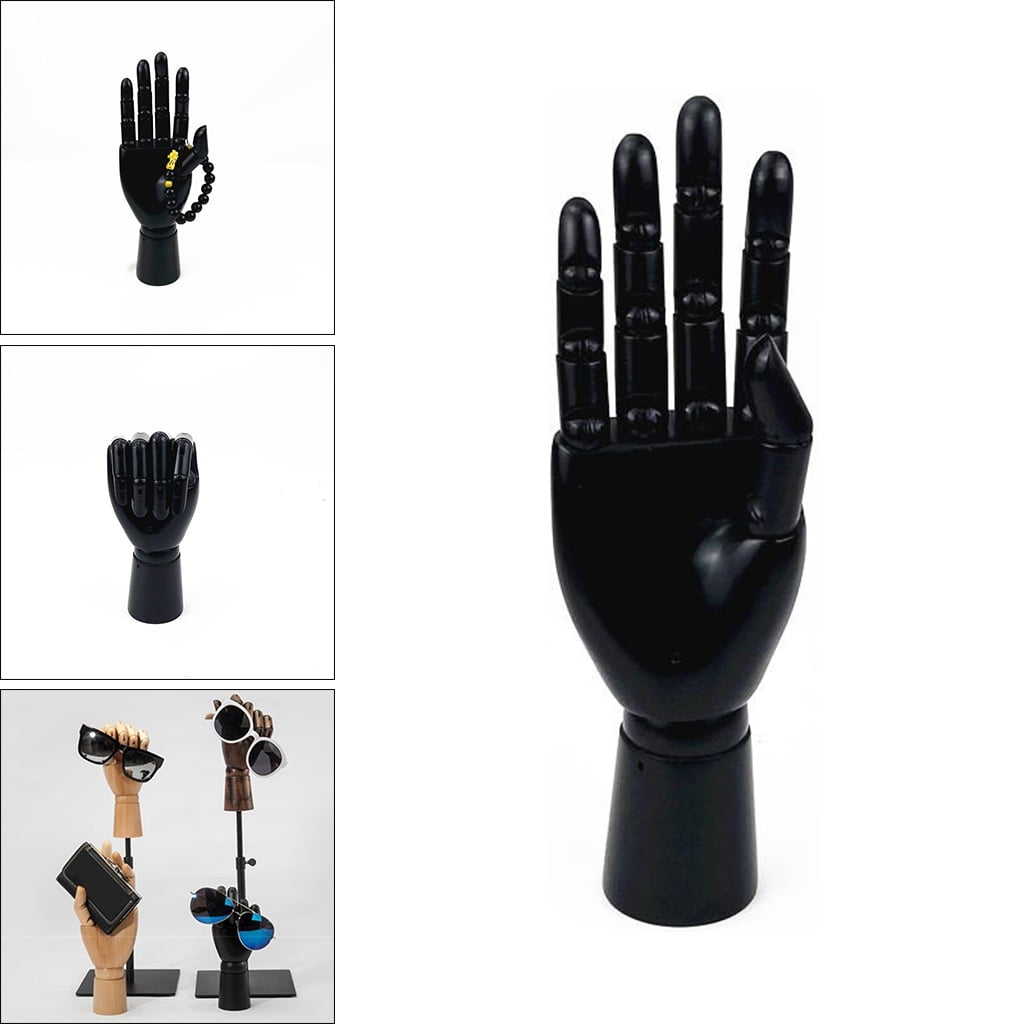 FVDPWYE Wood Drawing Manikin Articulated Mannequin Hand with Flexible Fingers 10" Right Hand