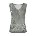 thumbnail image 4 of ALLLIST Womens Tops Clearance Under $10 Gray Floral Sleeveless V-Neck Tank Tops Women Tank Tops XL, 4 of 5