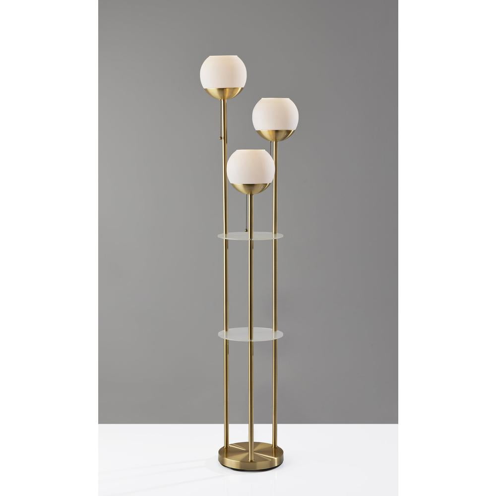 Adesso Bianca 63" Antique Brass Floor Lamp with 3 Globe Shades (4023-21)