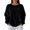Black #61, variant on Womens Waffle Knit Tops Plaid Flannel Oversized Long Sleeve Button Down Henley Soft Tunic Boho T Shirts Black M