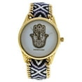 thumbnail image 1 of MSHHIWH Hindi Hand - Gold/Black Nylon Strap Watch by Manoush for Women - 1 Pc Watch, 1 of 1