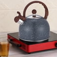 thumbnail image 1 of facefd Multipurpose Whistling Bouilloire Randonnée Théière en Acier Inoxydable pour Camping Gris, 1 of 9