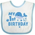 thumbnail image 3 of Inktastic Nautical My 1st Birthday with Blue Whale and Anchor Boys or Girls Baby Bib, 3 of 4